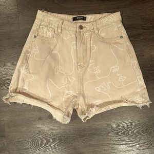 Missguided denim shorts with design